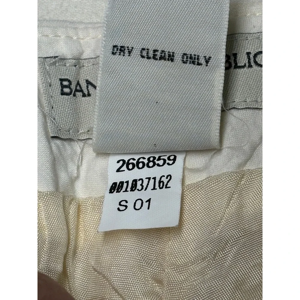 Banana Republic White Linen Blend Wide Leg Trousers Pants Women 0 W26 L31  Italy